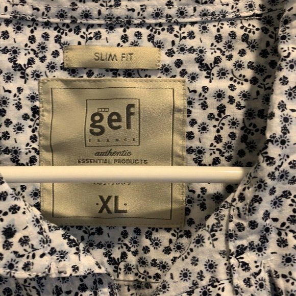 NWT GEF Men’s Button Down Patterned Shirt XL - Picture 4 of 4